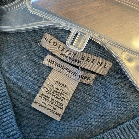 Geoffrey Beene Men’s Sweater Size Medium Cotton/Cashmere Lightweight Pullover - Picture 11 of 11